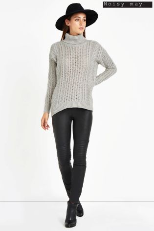 Noisy May Long Sleeve Roll Neck Knit Top